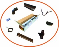 Artegronda Metall-Dachrinnen- und Fallrohrsatz Braun - Set Dachrinnen für Gartenhäuser, Vordächer und kleine Veranden