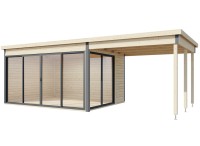 Wolff Finnhaus Gartenhaus Studio 44 D mit Seitendach unbehandelt