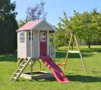 Wendi Toys Kinderspielhaus Alpaka Spielturm inkl. Veranda, Schaukel & Rutsche